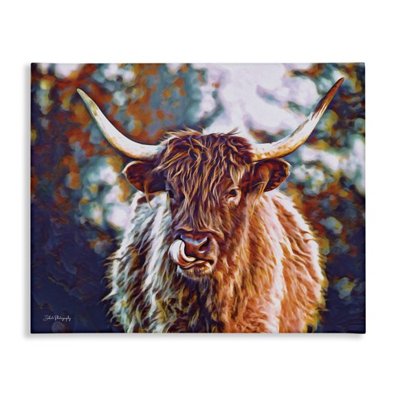 Stupell Industries Farmhouse Modern Cattle Portrait Canvas Art, 30 x 24, by Dakota Diener