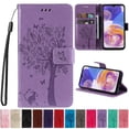 thumbnail image 2 of Wallet Tree Embossing Flip Leather Case For Samsung Galaxy A13 A14 A15 A34 A51 A52 A53 A54 S24 Ultra S23 Plus S22 S21 S20 FE, 2 of 5