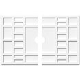 thumbnail image 1 of Ekena Millwork CMP32X21BX2-03000 3 in. ID x 11 in. Rectangle Beaux Architectural Grade PVC Contemporary Ceiling Medallion - 2 Piece, 1 of 1