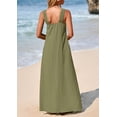 thumbnail image 2 of Vestido de verano PRETTYGARDEN 2025 casual largo sin mangas verde militar, 2 of 8