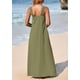 thumbnail image 2 of Vestido de verano PRETTYGARDEN 2025 casual largo sin mangas verde militar, 2 of 8