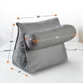 thumbnail image 2 of Cheer Collection Wedge Reading Pillow with Adjustable Bolster Memory Foam Back Support Gray, 2 of 5
