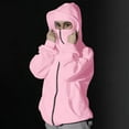 thumbnail image 2 of DAFPZW Balaclava Hoodie with Built In Eye Mask, Double Hooded Zip Up Sweatshirt Jacket Wind-resistant Winter Hoodies for Women, 2 of 9