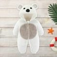 thumbnail image 5 of Lilgiuy Toddler Baby Boys Girls Color Plush Cute Bear Ears Winter Thick Keep Warm Jumpsuit Romper，White,3-9 Months Fall Clothes for 2022 Spring Winter, 5 of 5
