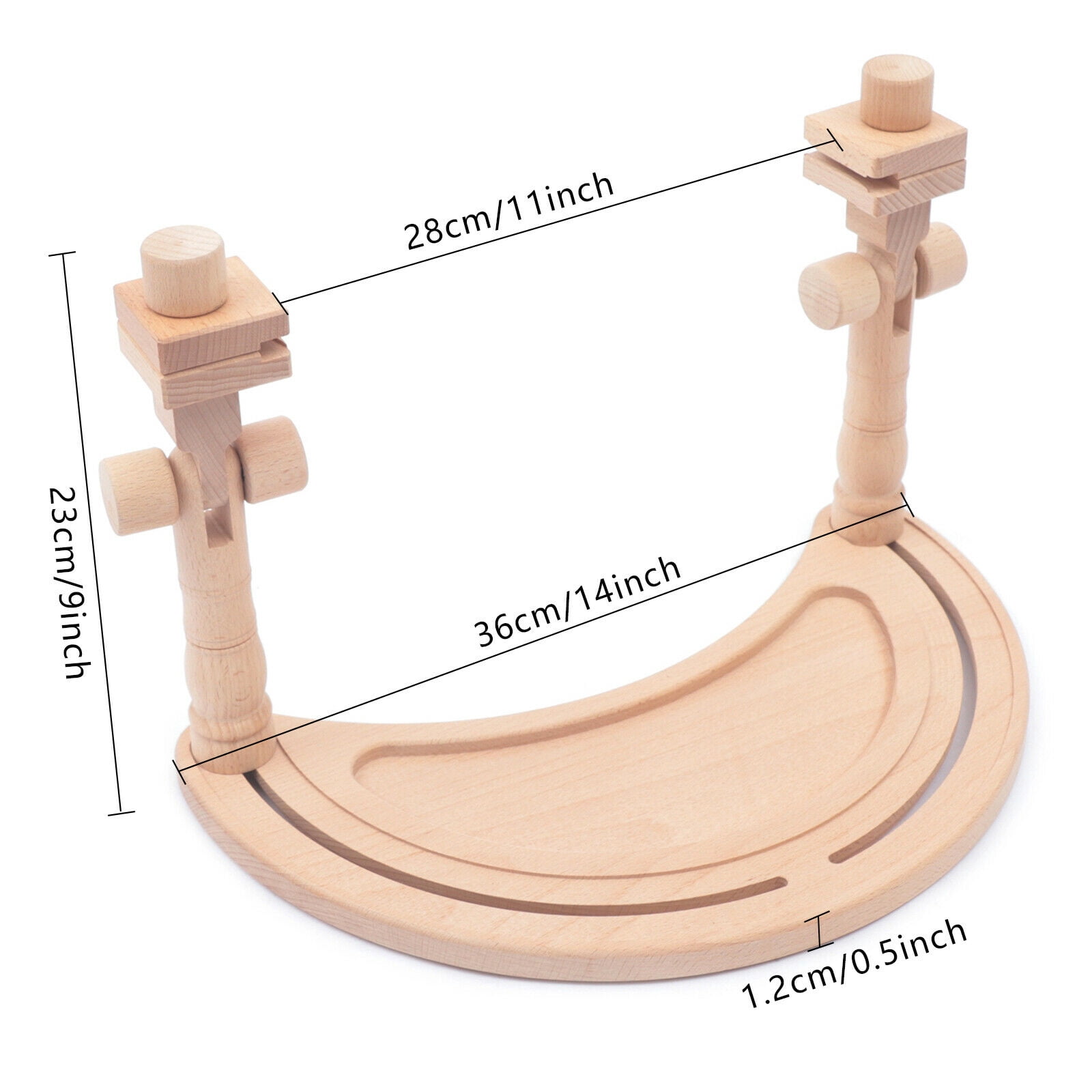 360° Wooden Embroidery Hoops Cross Stitch Rack Round Frames Desktop Stand DIY