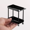 thumbnail image 1 of Mini Chariot Utilitaire Roulant, Chariot de Rangement d'Outils à 2 Niveaux, Chariot d'Outils Roulant sur Roues, Accessoires RC de Réparation pour Atelier Mobile de Garage pour 1/8 1/10 1/12 1/16, 3.4X1.7X3.3inch, 1 of 8