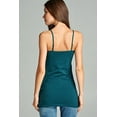 thumbnail image 3 of Essential Basic Women's Basic Casual Long Camisole Adjustable Strap Cami Layering Top, Small, Green Teal, 3 of 5