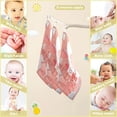 thumbnail image 3 of SKYSONIC Pink Cute Christmas Snowman Baby Muslin Washcloths Face Towel, 3 PCS Winter Snow Burp Cloths Cotton Wipes Infant Wash Cloth for Newborn Boys Girls 12"x12", 3 of 7