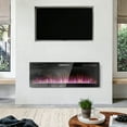 thumbnail image 2 of Waleaf 68 inch Ultra-Thin Silence Linear Electric Fireplace Inserts, Recessed Wall Mounted Fireplace, Fit for 2 x 4 and 2 x 6 Stud, Adjustable Flame Color & Speed,Touch Screen Remote Control 8h Timer, 2 of 8