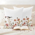 thumbnail image 3 of Fall Bird Flower Outdoor Waterproof Pillow Covers, Thanksgiving Autumn Leaves Daisy Decorative Square Throw Pillowcase Sofa Cushion Sham for Patio/Couch/Chair, 18"x18" 2 Pack, 3 of 8