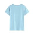 thumbnail image 4 of Women It's A Beautiful Day Letter Daisy Print Short Sleeve T-Shirt, 4 of 6