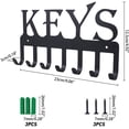 thumbnail image 3 of Llavero de metal negro para colgar en la pared, ideal para puerta de garaje, con 7 ganchos., 3 of 7