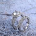 thumbnail image 4 of 2pcs Arch Bridge Wedding Ring White Gold Filled Promise Engagement Ring Set 6-10, 4 of 9