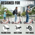 thumbnail image 6 of Madd Gear Metro Cruise 250 Folding Kick Scooter – 200mm Wheels, Suspension, Adjustable Handlebar – Teens & Adults, Black/Gray, 6 of 9