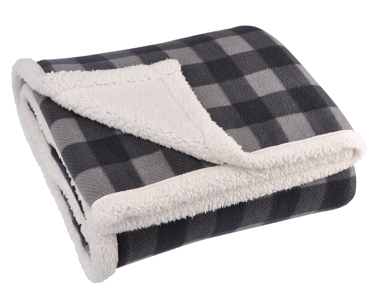 Buffalo Plaid Sherpa Throw TV Blanket 50 X 60 Super Soft Reversible Fleece Blanket For Cabin Bed Or Couch Catalonia Series By Terrania Walmartcom Walmartcom