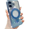 thumbnail image 1 of Funda magnética con purpurina para iPhone 17 [compatible con MagSafe], con brillantes diamantes de imitación y soporte, de lujo, a prueba de golpes y con protección para cámara, 1 of 6