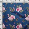 thumbnail image 2 of oneOone Georgette Viscose Fabric Stripe|Watercolor Leaves & Peony Floral Decor Fabric Printed BTY 42 Inch Wide, 2 of 4