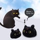 thumbnail image 4 of Peluche de gato negro/blanco de 13.8 pulgadas, almohada de gato Kawaii, peluche de gato negro, lindos ojos redondos, gatito, muñeco de peluche para amigo Sincero  Hogar, 4 of 6