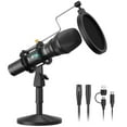thumbnail image 1 of USB/XLR Instrument Dynamic Microphone, MAONO Metal Professional Zero-Latency Monitoring Vocal Mic with Volume Control, Shock Moun, 1 of 8