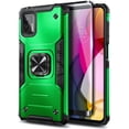 thumbnail image 4 of Nagebee Case for Motorola Moto G Stylus 2021 with Tempered Glass Screen Protector (Full Coverage), Full-Body Protective [Military-Grade] Magnetic Car Mount Ring Holder, Heavy-Duty Durable Case (Green), 4 of 7