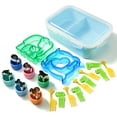 thumbnail image 3 of Cook with Color 20-Piece Kids Plastic Bento Box Lunch Container Set with Sandwich Cutters, Dolphin, 3 of 5