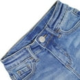 thumbnail image 4 of KIDSCOOL SPACE Big Girls Boys Jeans Shorts,Ripped Frayed Raw Hem Simple Design Cute Summer Denim Pants,Blue,6-7 Years, 4 of 6