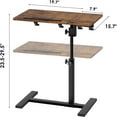 thumbnail image 2 of Laptop Desk Bedside Table with Wheels Laptop Stand for Couch Adjustable Tv Tray C End Table, Mobile Sofa Snack Table with Tiltable Top, Brown, 2 of 12
