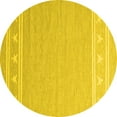thumbnail image 1 of Ahgly Company Indoor Round Abstract Yellow Contemporary Area Rugs, 3' Round, 1 of 4