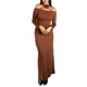 thumbnail image 2 of Jess por Meiko Vestido de Mujer de Manga Larga Off Shoulder con Adorno de Flores Bodycon Maxi Vestido XL Marrón, 2 of 6
