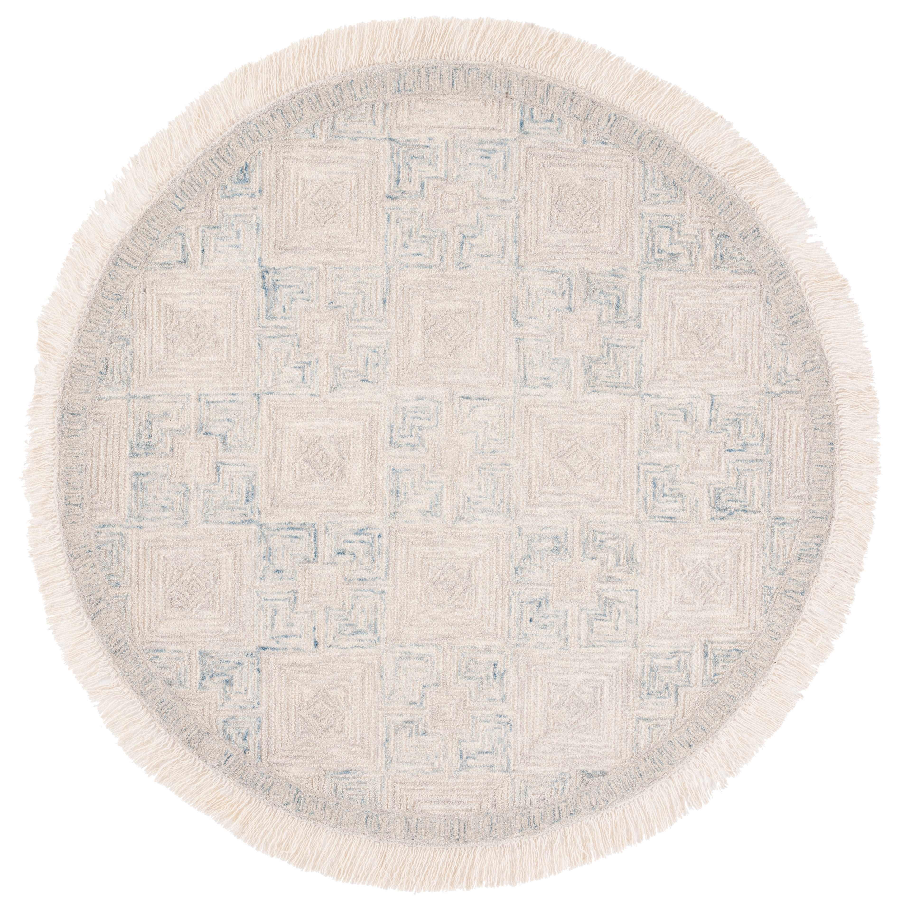 Safavieh Ikat Jaymz Geometric Area Rug, Ivory/Gray, 6' x 6' Round