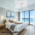 thumbnail image 3 of Acrylic Ring Fan Light with Tree Branch Design – 2-in-1 LED Ceiling Fan & Light, 500mm Slim Profile, 7-Blade Silent Motor, Energy-Efficient, Yellowing-Resistant – Black/White – Ideal for Contemporary, 3 of 7