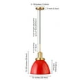 thumbnail image 5 of Evelyn&Zoe 12" Poppy Red/Brass Metal Pendant, 5 of 7