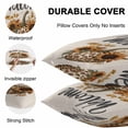 thumbnail image 4 of Waterproof Throw Pillow Covers Set of 2, 20x20 Inch Retro Leopard Pumpkins Decorative Pillowcases Outdoor Pillow Slip Cushion Covers Set for Couch Tent Welcome Sunflowers Rustic, 4 of 7