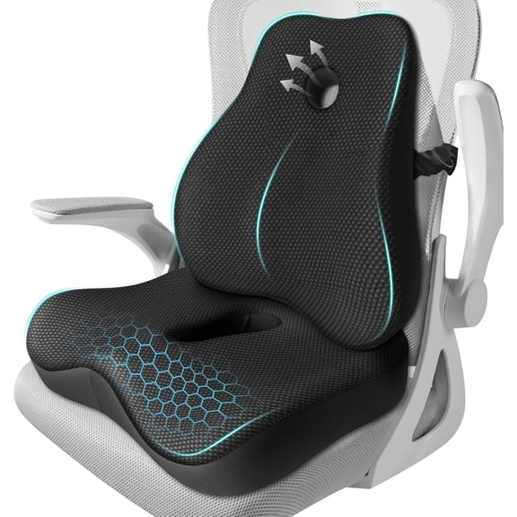 eat Cushion,Lumbar Support Pillow for Office Chair,Memory Foam Coccyx Seat Cushion,Ergonomic Mesh Back Support Pillow,Office Desk Chair Cushion for Sciatica,Back&Tailbone Pain Relief