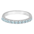 thumbnail image 3 of Aquamarine Stackable Ring Anniversary Band in 14k White Gold, 3 of 3