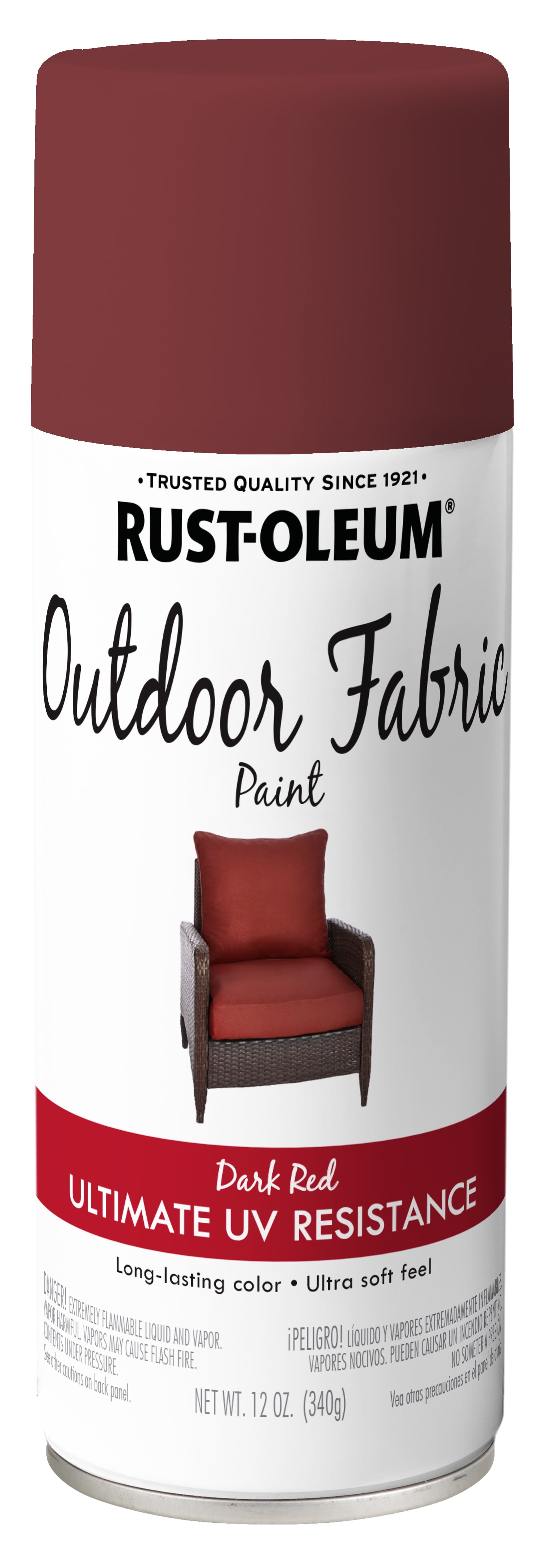 Specialty Outdoor Fabric Spray Paint, Dark Red, 12-oz.
