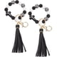 thumbnail image 1 of 2 pulseras de silicona para llaves, llaveros con cuentas gruesas, borlas de cuero, llaveros para coche en blanco y negro, cordón para llaves con cierres de langosta de aleación., 1 of 7