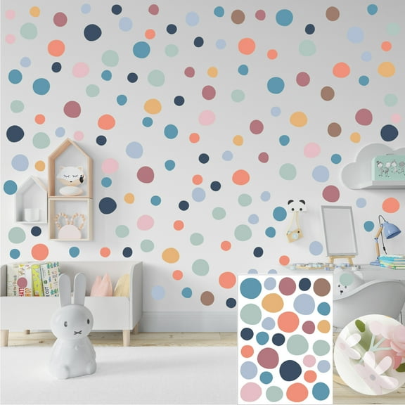 Multicolor Polka Dot Wall Decals, 360 Pieces, 12 Sheets Self-Adhesive Removable Wall Stickers for Kids Room Bedroom Classroom Nursery