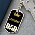 thumbnail image 6 of Tonkinese Cat Dad King Keychain Stainless Steel or 18k Gold, 6 of 10
