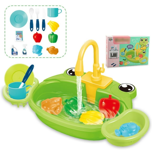 ziyahi Electric Sink And Water Play Toys Simulated Kitchen Sink For Educational Fun Reliable And Safe green
