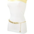 thumbnail image 2 of Women Gold Metal Chain Links Fashion Belt Pearl Beads S M, 2 of 16