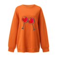 thumbnail image 3 of Wyzesi Chandails en Molleton pour Femmes Mode Féminine Extérieure Saint-Valentin Imprimé Amour Ample Col Rond Manches Longues Chandail à Capuchon 10, 3 of 4