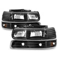 thumbnail image 2 of AKKON - Fits 1999-2002 Chevy Silverado 1500HD/ 2500HD 2000-06 Suburban 1500/ 2500 Tahoe Black Headlight + Smoked Fog Lights Pair, 2 of 7