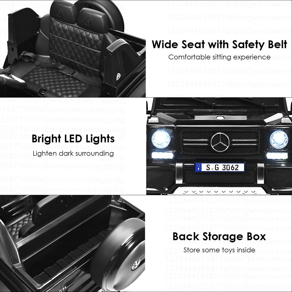 Costway Mercedes Benz 12V Electric Kids Ride On Car RC Remote Control W/Trunk Black