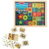 Melissa & Doug Bundle Includes 2 Items Pattern Blocks and Boards - Classic Toy with 120 Solid Wood Shapes and 5 Double-Sided Panels Deluxe Wooden Lacing Beads Educational