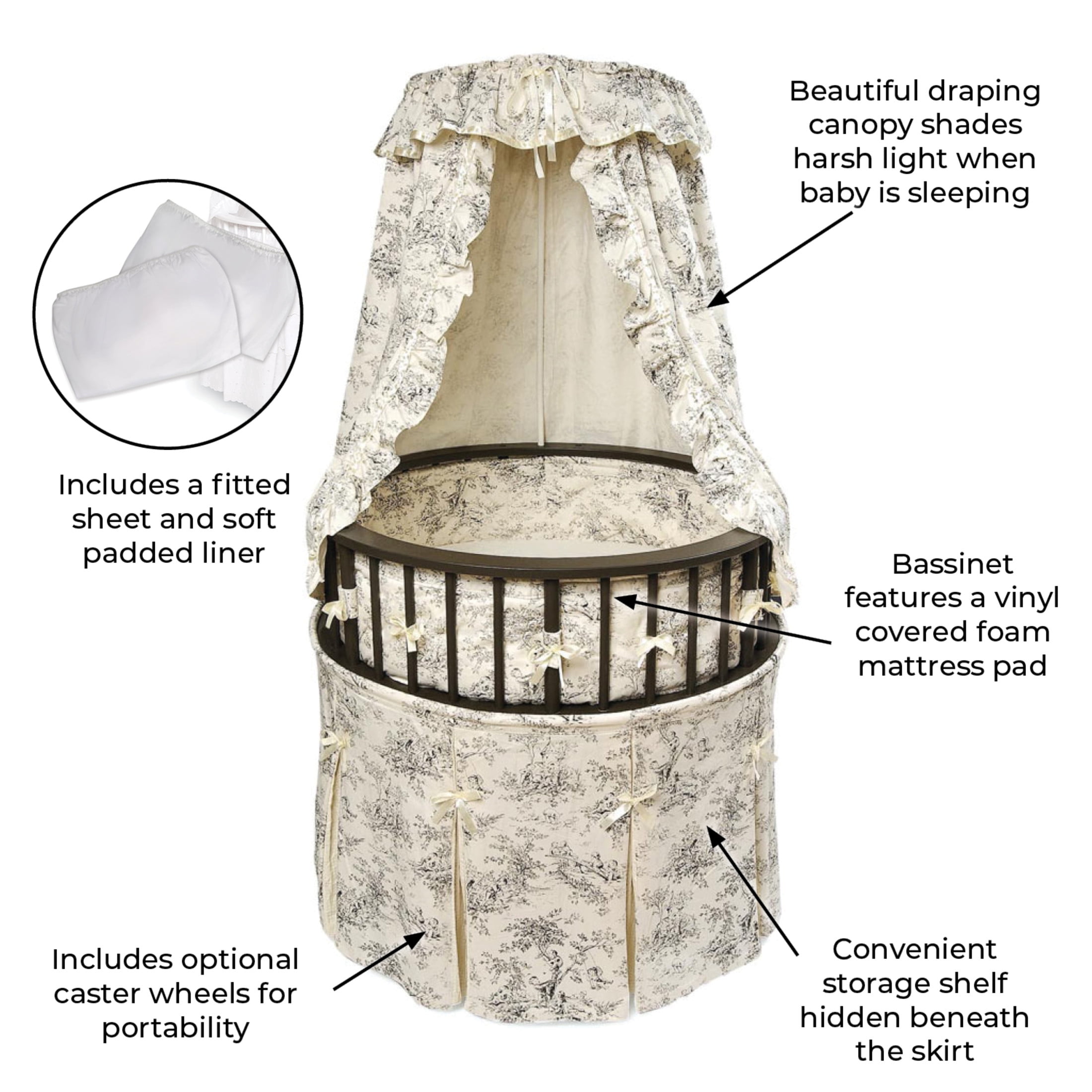 Circle bassinet with canopy sales