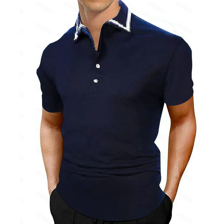 Pimfylm Polo Shirts For Men Men s Short Sleeve Solid Stretch