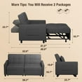 thumbnail image 6 of Noelse 58" Sleeper Sofa Bed, Pull-Out Couch with Adjustable Backrest and Side Pocket for Living Room, Dark Gray, 6 of 8