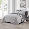 thumbnail image 2 of Nanshing Myrne 7 Piece Modern Solid Color Waffle Quilt Set, Light Grey, Queen, 2 of 8