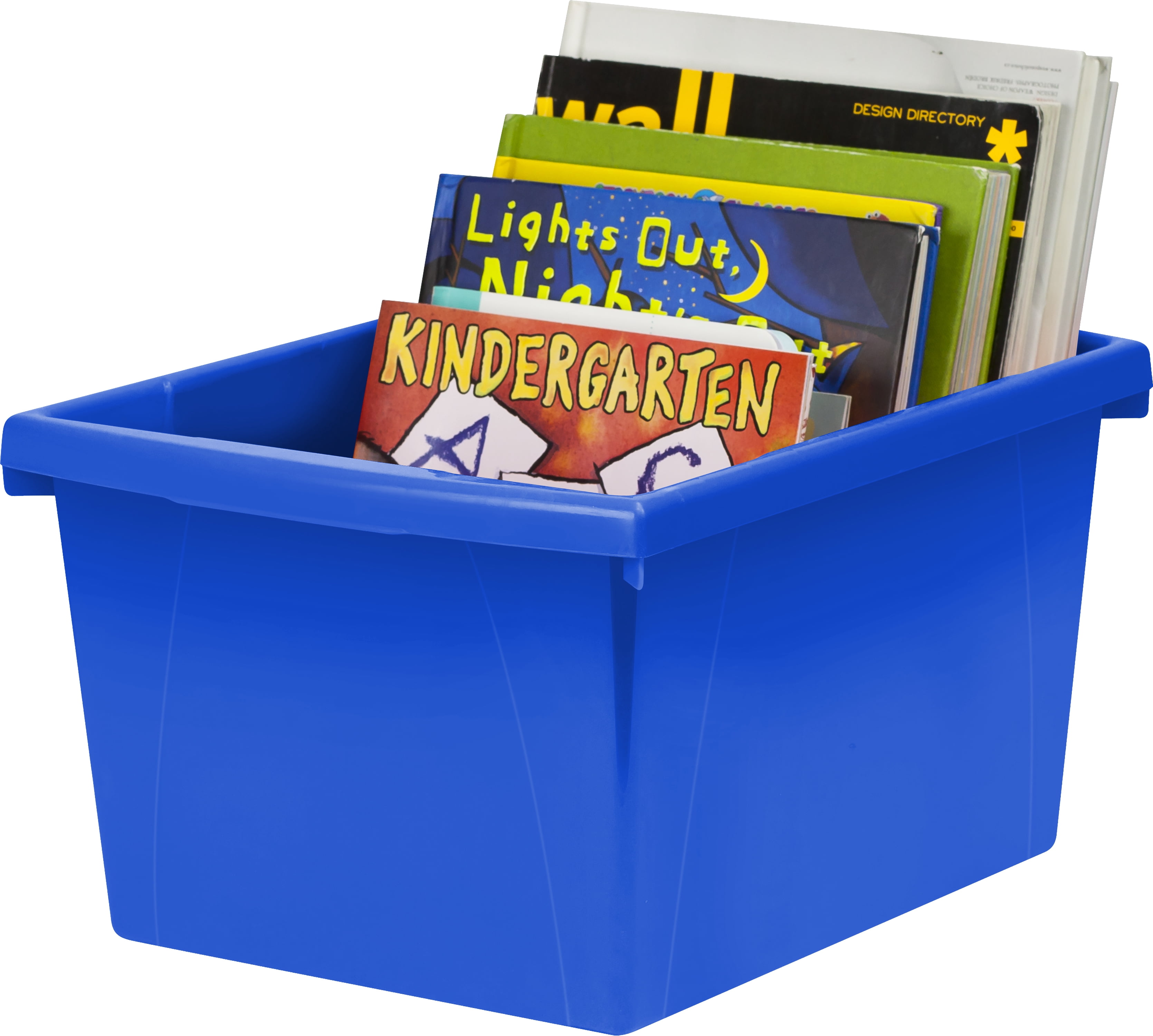 Storex 4 Gallon Plastic Storage Bin with Lid for Kids, Letter Size, Assorted Colors, 6-Pack